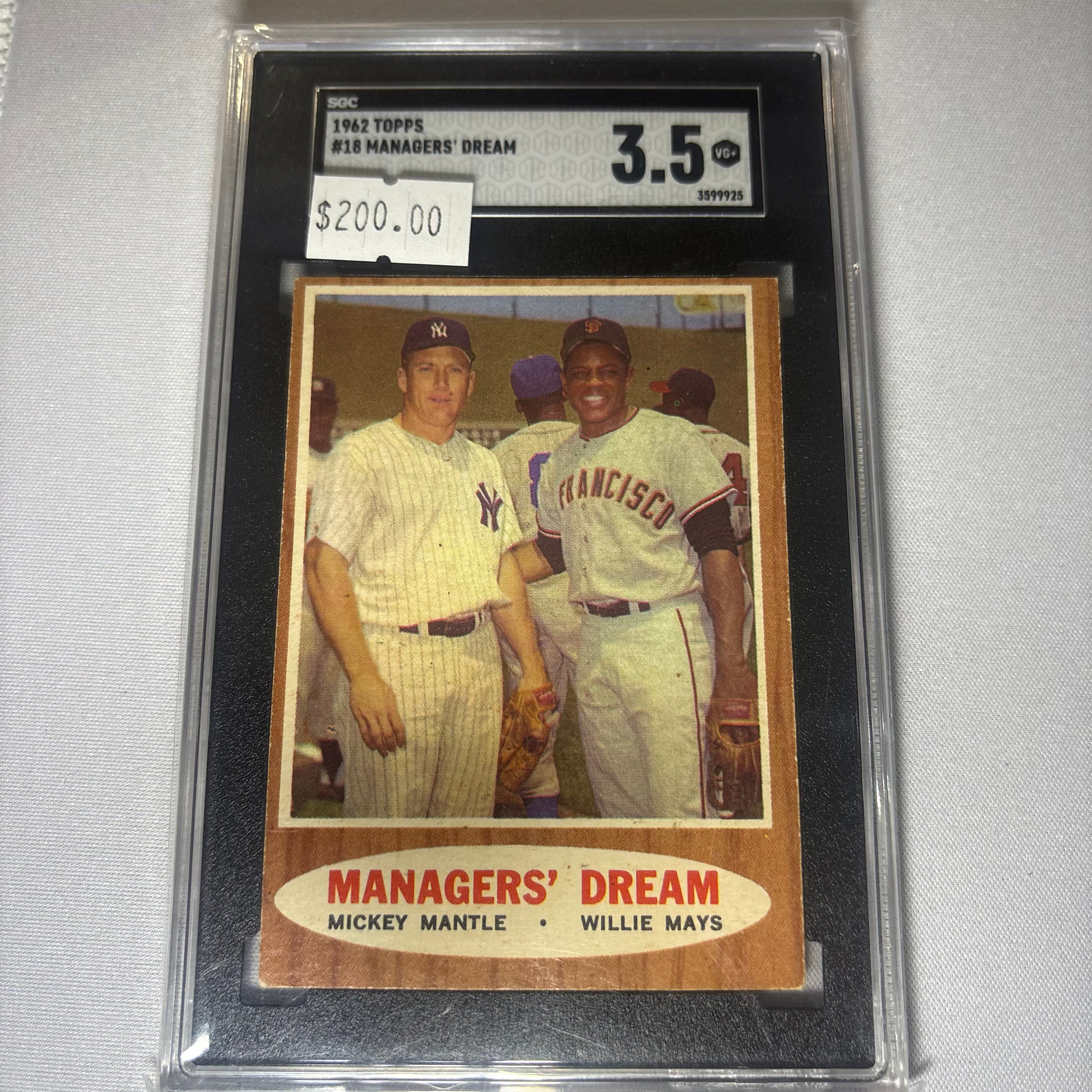 Managers' Dream Mantle/Mays #18 1962 Topps SGC 3.5