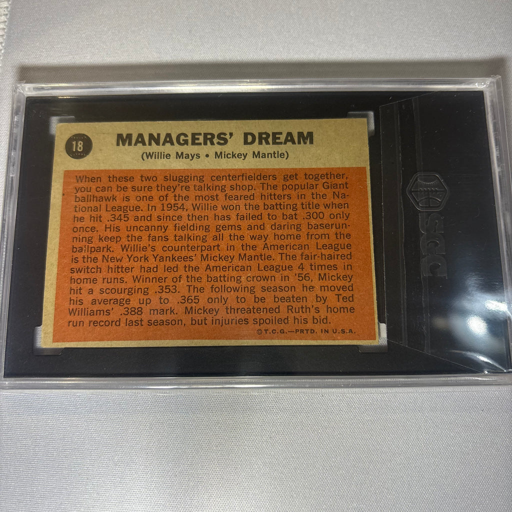 Managers' Dream Mantle/Mays #18 1962 Topps SGC 3.5