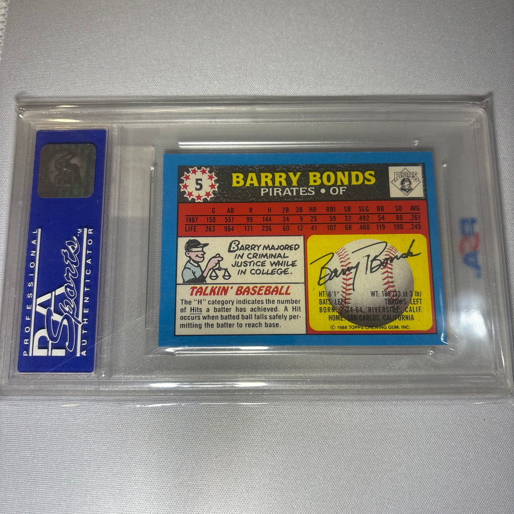 Barry Bonds 1988 Topps UK Mini's Tiffany PSA 9