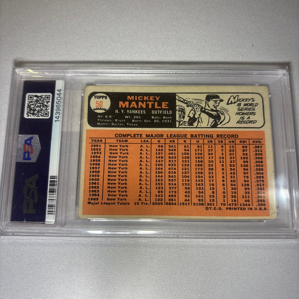 Mickey Mantle 1966 Topps PSA 2