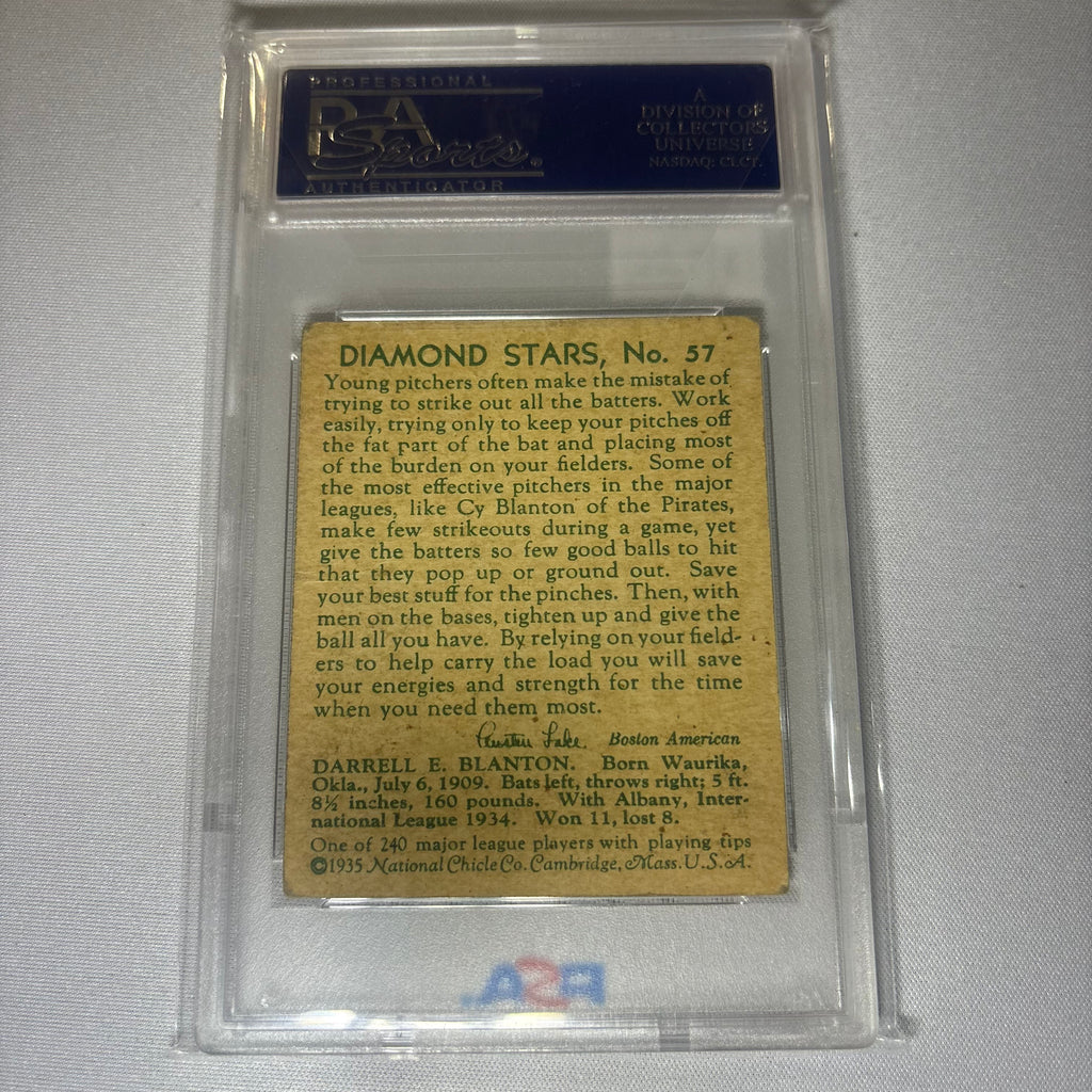 Cy Blanton 1936 Diamond Stars PSA 3
