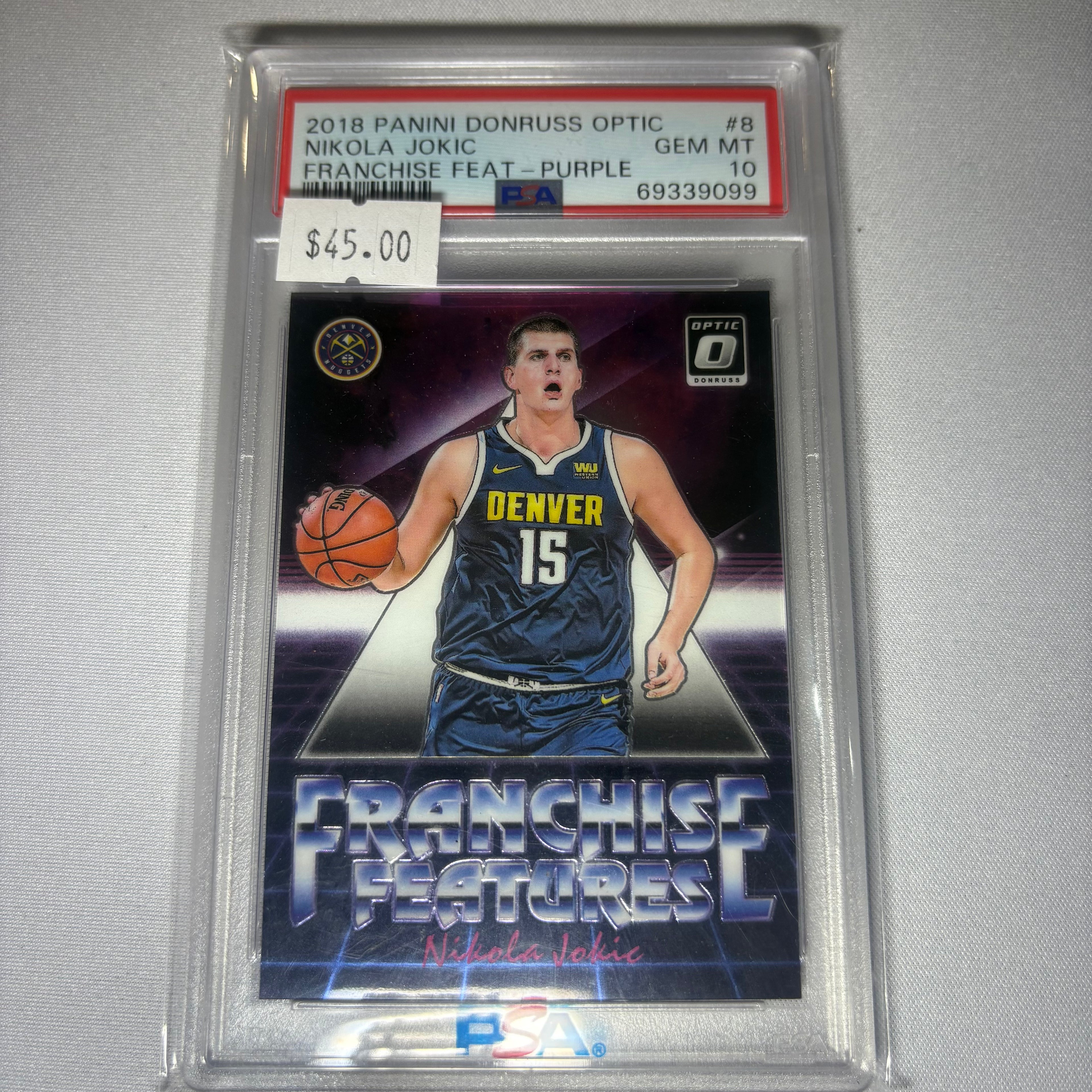 Nikola Jokic 2018 Panini Donruss Optic Franchise Feat - Purple PSA 10