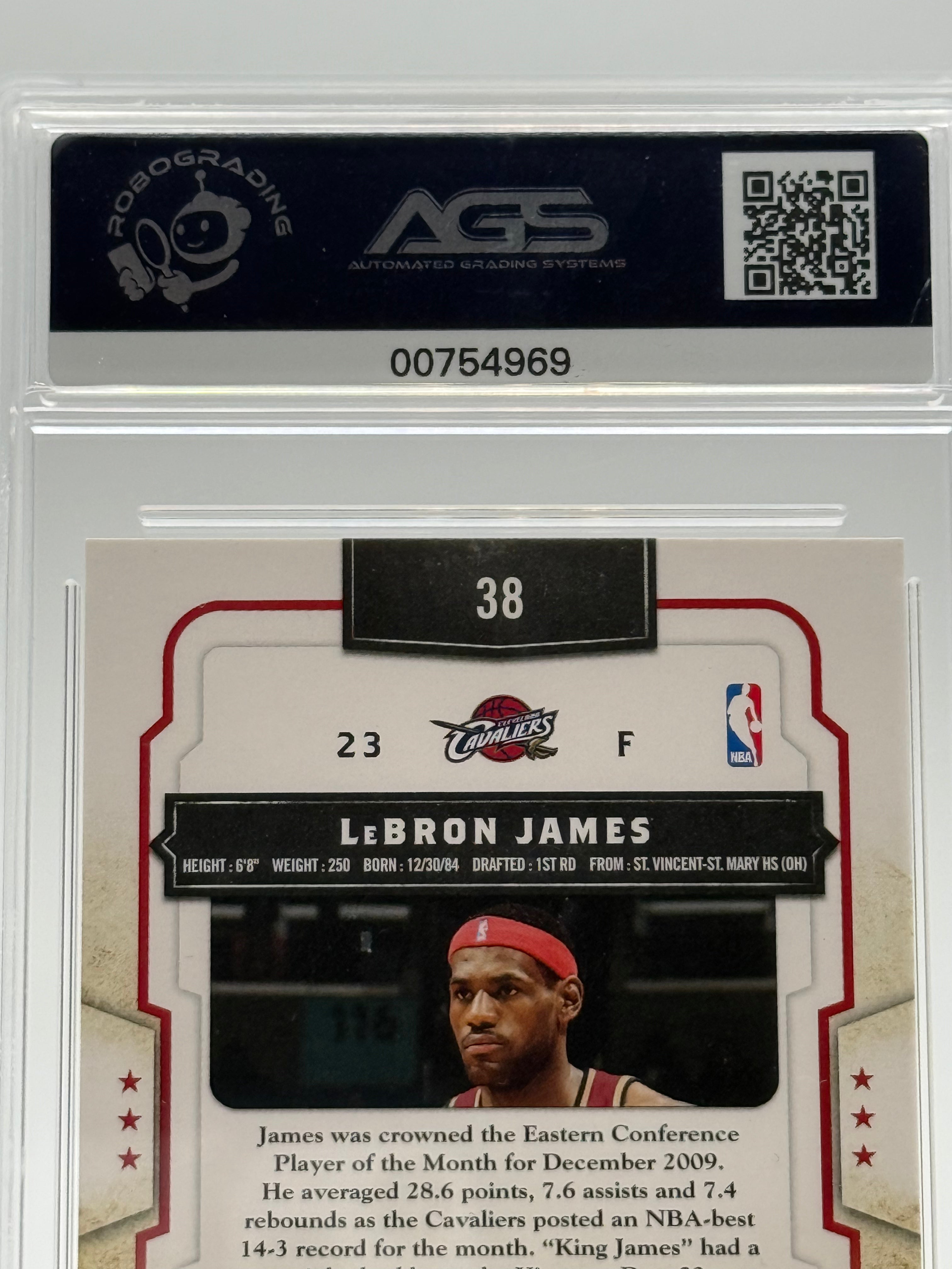 LeBron James 2009-10 Panini Classics Timeless Threads AGS 7.5