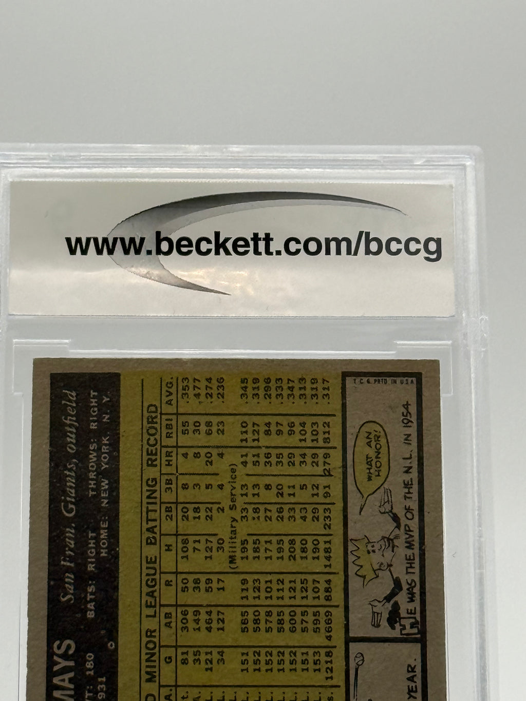 Willie Mays 1961 Topps #150 BCCG 9